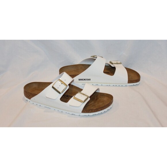 BIRKENSTOCK MEN\'S ARIZONA BS LEATHER SANDALS PATENT WHITE EU 46 REGULAR main image 4